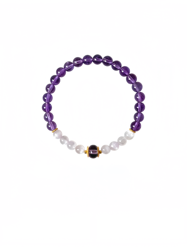 Elegant Moon Amethyst & Ice Purple Lithium Bracelet