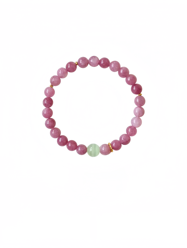 Dawn Moon Red Agate & Green Stone Bracelet