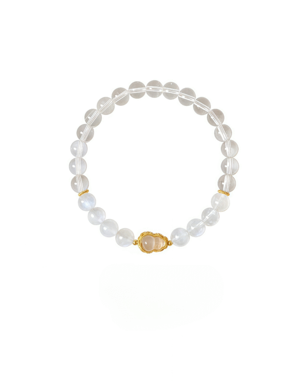 Moonlit Clarity Moonstone & Clear Quartz Bracelet