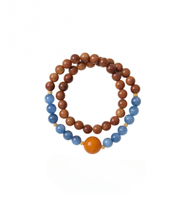 Golden Dawn Harmony Kyanite & Amber Gemstone Bracelet