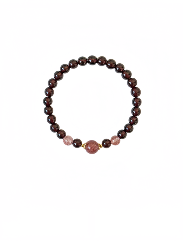 Glass Garden Amethyst & Strawberry Quartz Bracelet