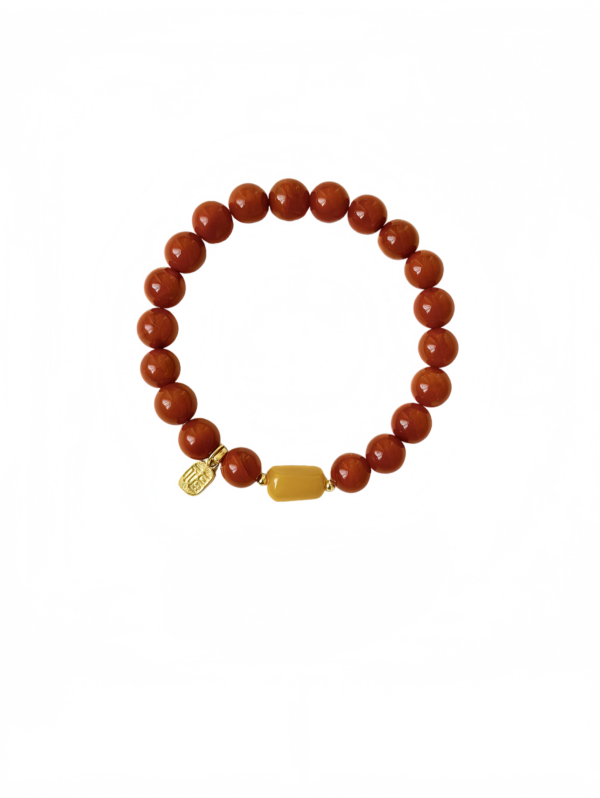 Golden Blessing South Red & Honey Amber Bracelet