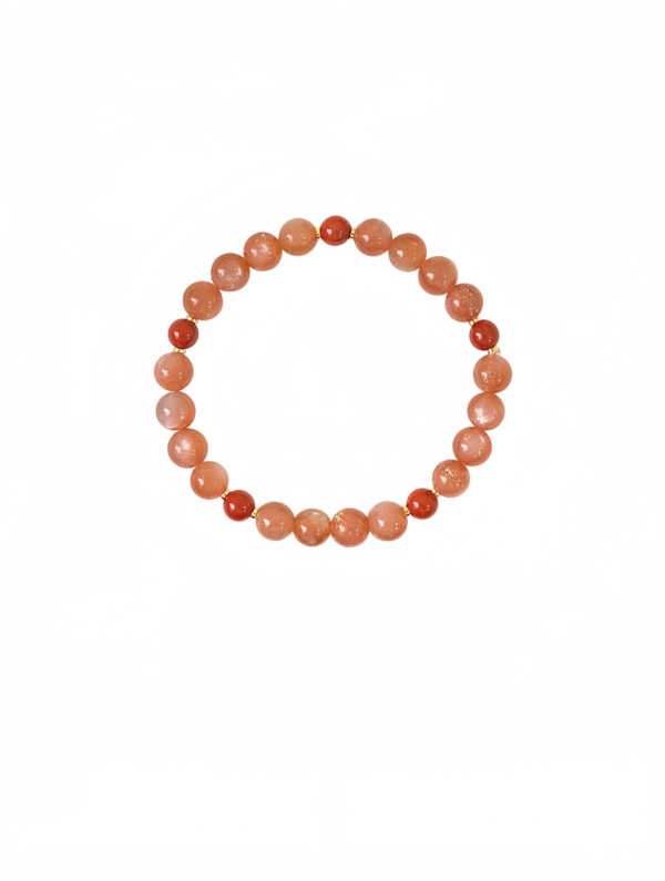 Koi in Bloom Sunstone & Red Agate Bracelet