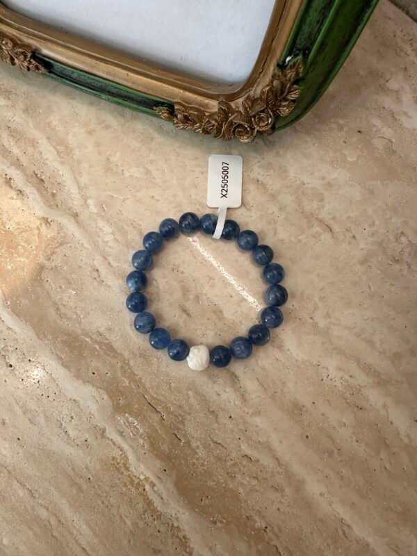 Blue Flame & Awakening Lion｜Blue Rutile Quartz & Guardian Lion Bracelet