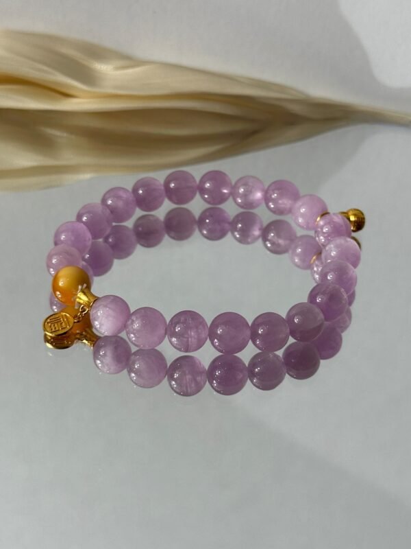 Prosperity Gourd｜Yellow Jade & Lepidolite Crystal Bracelet with Fortune Gourd Charm for Wealth, Calm & Spiritual Protection