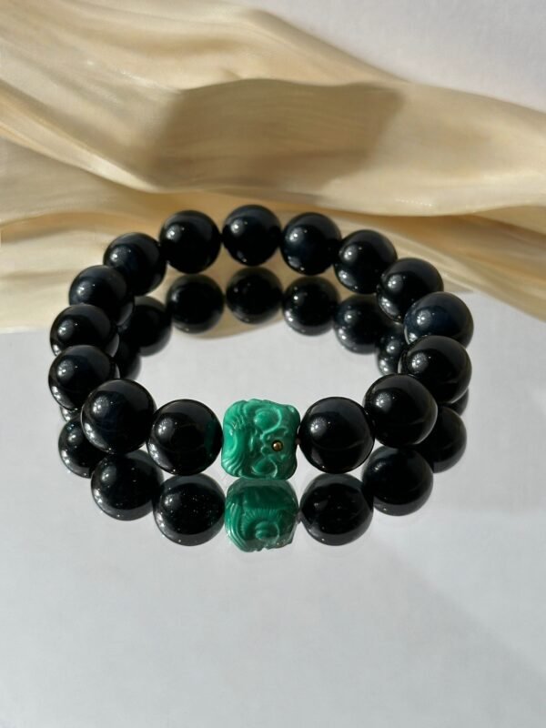Awakened Lion｜Turquoise & Blue Tiger’s Eye Protection Bracelet for Courage, Leadership & Intuition Boost