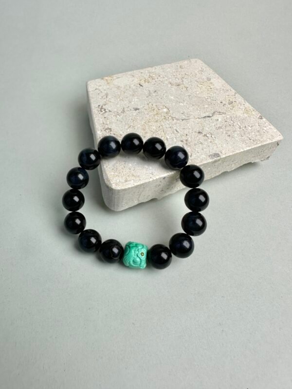 Awakened Lion｜Turquoise & Blue Tiger’s Eye Protection Bracelet for Courage, Leadership & Intuition Boost