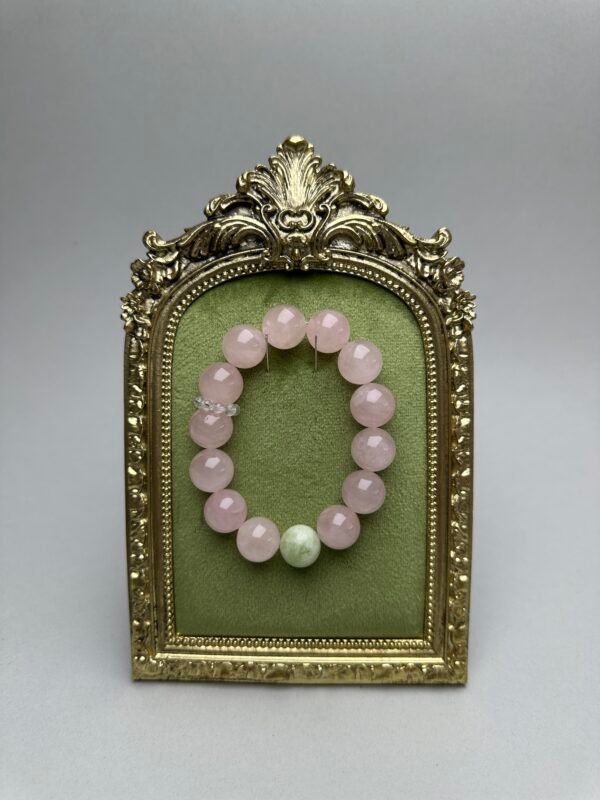 Grapefruit Aura｜ Strawberry Quartz, Serpentine & Clear Quartz Bracelet for Vitality, Positivity & Balance