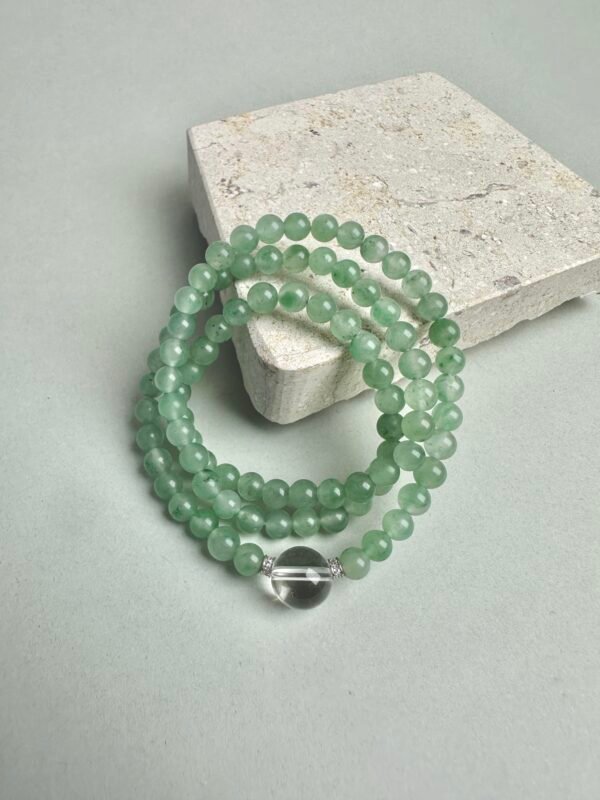 Verdant Flow｜African Green Jasper Long Strand Energy Bracelet for Grounding, Emotional Healing & Nature Connection