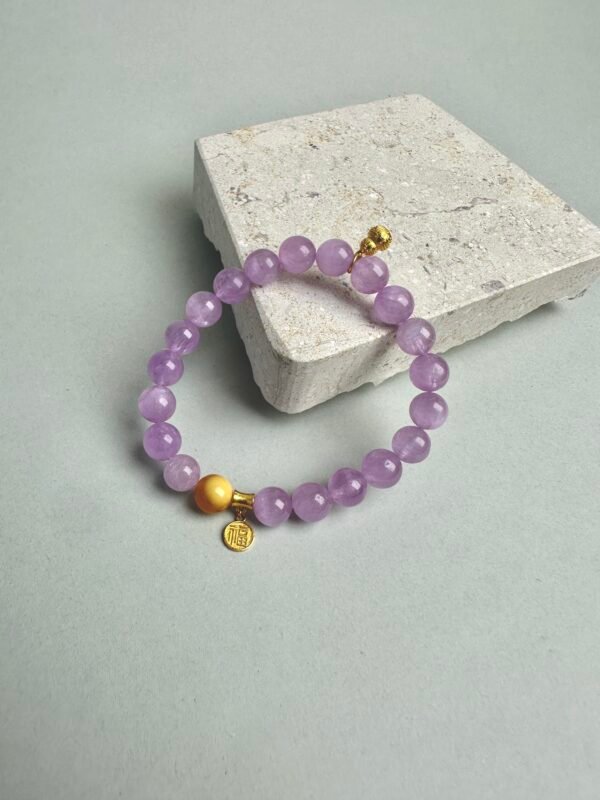 Prosperity Gourd｜Yellow Jade & Lepidolite Crystal Bracelet with Fortune Gourd Charm for Wealth, Calm & Spiritual Protection
